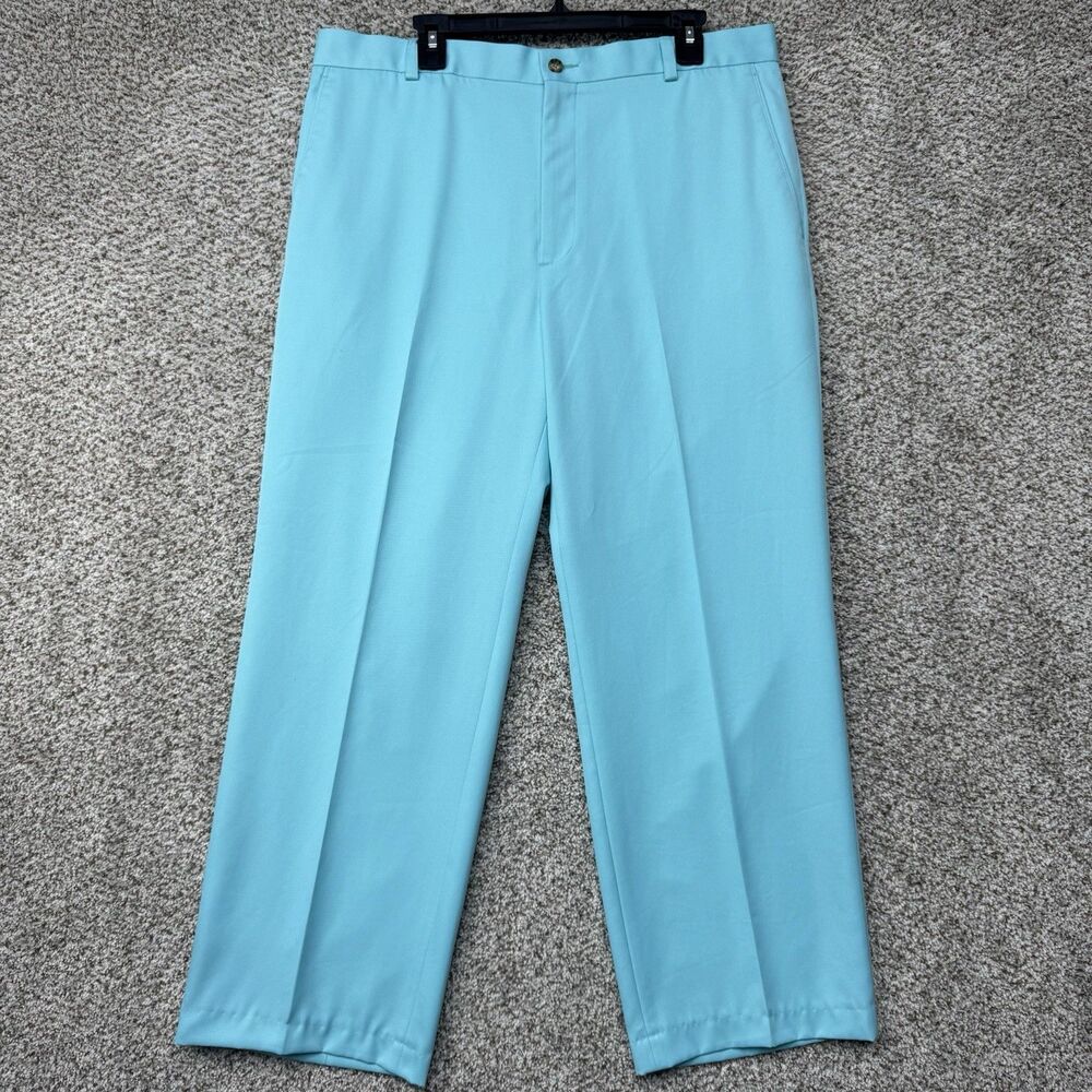 Oxford Golf Super Dry Pants‎ Men's Size 36x30 Teal Blue Performance Polyester